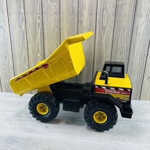 Tonka Mighty Dump Truck 768 Pressed Steel Large Toy Yellow 1999 Hasbro vtg Retro